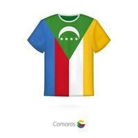 camiseta Projeto com bandeira do Comores. vetor