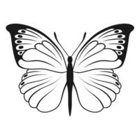 vetor borboleta Preto silhueta isolado em branco fundo. decorativo inseto ilustração