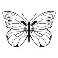 vetor borboleta Preto silhueta isolado em branco fundo. decorativo inseto ilustração