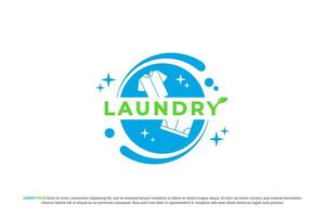 logotipo círculo lavanderia roupas swoosh brilhar bolha vetor