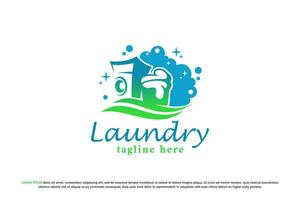 logotipo lavanderia lavando máquina bolha espuma vetor