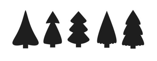 Natal árvore Preto silhueta conjunto vetor