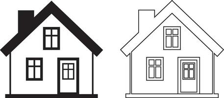 casa e linha estilo vetor ilustração