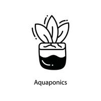 aquaponics rabisco ícone Projeto ilustração. agricultura símbolo em branco fundo eps 10 Arquivo vetor