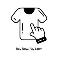 Comprar agora, pagar mais tarde rabisco ícone Projeto ilustração. comércio eletrônico e compras símbolo em branco fundo eps 10 Arquivo vetor