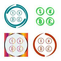 ícone de vetor de símbolos de moeda