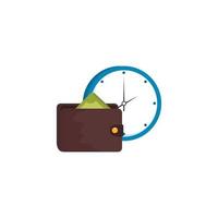 relógio com ícone de carteira isolada vetor