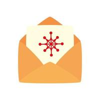 envelope com cartão ícone de Natal isolado vetor