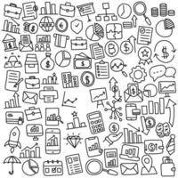 mão desenhada conjunto de ícones de doodle de negócios e finanças vetor