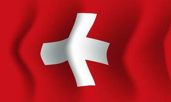 fundo balançando ao vento bandeira da Suíça. fundo vetor