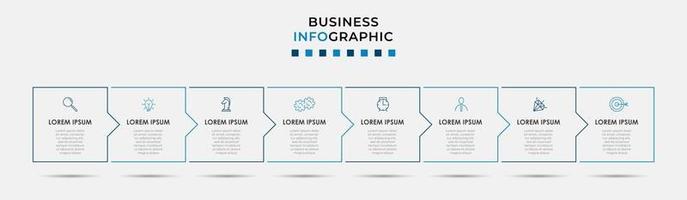 modelo de design de infográfico com ícones e 8 opções ou etapas vetor