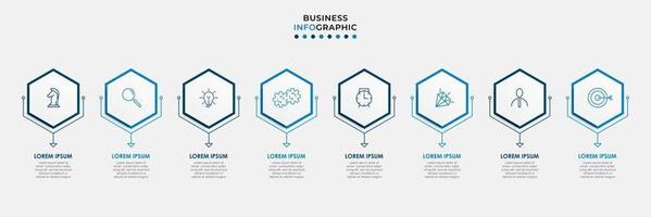 modelo de design de infográfico com ícones e 8 opções ou etapas vetor