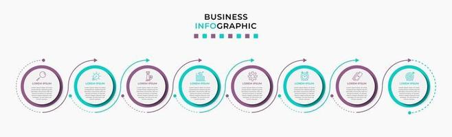 modelo de design de infográfico com ícones e 8 opções ou etapas vetor