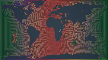 Mapa colorido do mundo, ilustração vetorial vetor