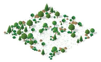 paisagem da floresta da natureza da ilustração isométrica vetor