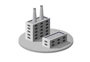 fábrica urbana industrial isométrica do módulo da cidade em 3D vetor