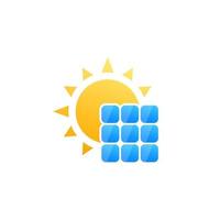 ícone do painel solar, logotipo do vetor