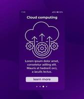 design de banner móvel de computação em nuvem vetor