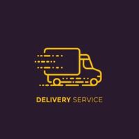ícone linear de vetor de serviço de entrega