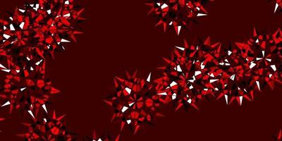 modelo de doodle de vetor vermelho claro com flores.