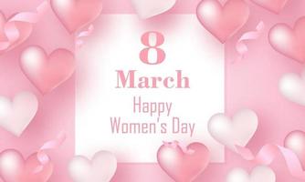 8 de março banner do dia das mulheres felizes. vetor