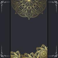 Fundo ornamentado de mandala de ouro de luxo para convite de casamento vetor