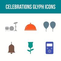 6 conjunto de ícones de vetor de celebração