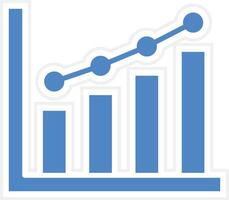 ícone de vetor de diagrama de crescimento