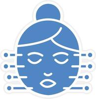 ícone de vetor de acupuntura facial