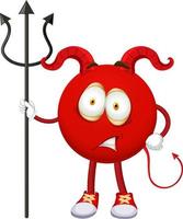 um personagem de desenho animado do demônio vermelho com expressão facial vetor