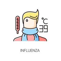 ícone de cor rgb influenza vetor