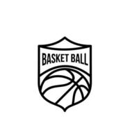 ilustração de design de logotipo de linha de basquete vetor
