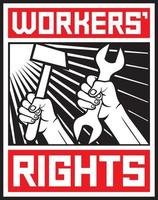 pôster dos direitos dos trabalhadores vetor