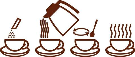 ícone plano de preparação de café instantâneo vetor
