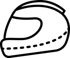 ícone de linha para capacete vetor