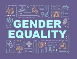 faixa de conceitos de palavras de igualdade de gênero vetor