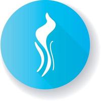 ícone de glifo de sombra longa design plano azul redemoinho de vento vetor