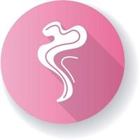 ícone de glifo de sombra longa design plano rosa odor vetor