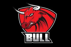 logotipo do mascote do time de e-sports de touros bravos vetor