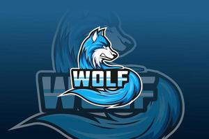 Modelo de logotipo da equipe wolf e-sports vetor