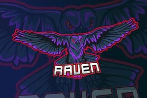 Design do logotipo do mascote raven vetor