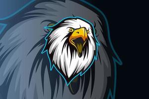 Modelo de logotipo do time de e-sports de cabeça de águia vetor