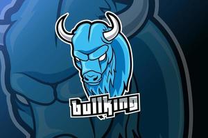 Angry bull e sport e mascote do esporte vetor