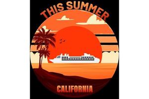 o design do verão californiano vetor