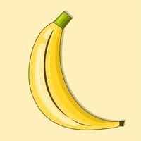 amarelo banana ilustração frutas frescas vetor eps isolado