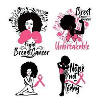 cartoon de câncer de mama de mulher vetor