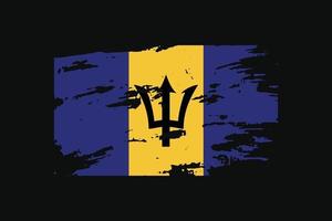 bandeira do estilo grunge dos barbados. ilustração vetorial. vetor