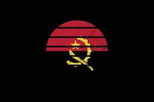 bandeira do estilo grunge do angola02. ilustração vetorial. vetor