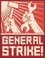 cartaz de greve geral vetor