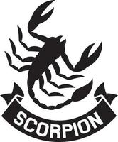 ícone de rótulo de escorpião vetor